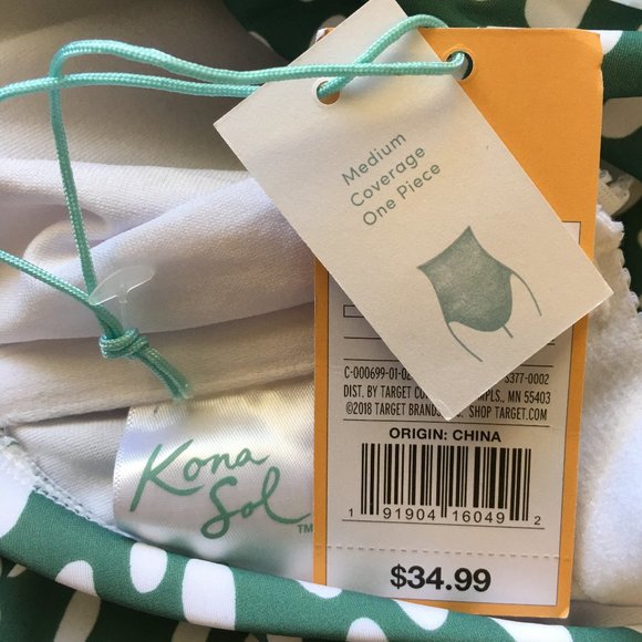 KONA SOL Straight Neck Medium Coverage One Piece Swimsuit NEW WITH TAG! - Picture 7 of 7